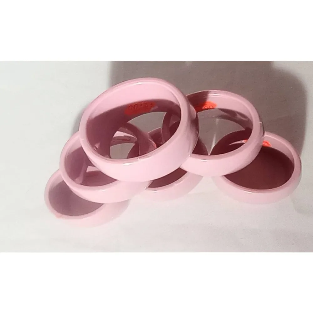 Vintage napkin rings, set of six. Color rose.